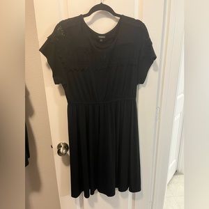 Torrid Black skater dress w sheer lace at top elastic waist.  Size 0 $35